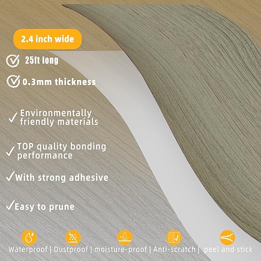 GSCIT Club Wood Grain Repair Tape, 2.4 inch X 25ft Self Adhesive Silver Walnut Grain Repair Patch for Tables, Chairs, Baseboards, Doors, Windows, Floors, Handicraft DIY.
