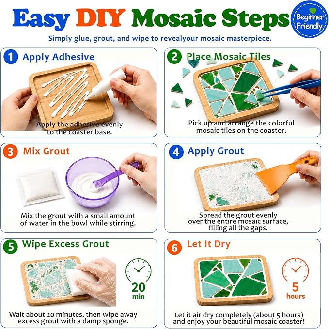 CaiyiDiyue 6 Sets DIY Glass Mosaic Tiles - Image 6