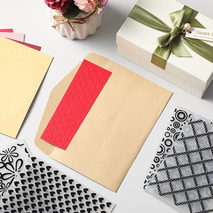 Geiserailie 8 Pcs Embossing Folders 2d/3D Embossing Machine Template Paper Card - Image 5