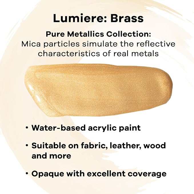 Jacquard Lumiere 2.25oz Fabric Paint Brass - Image 3