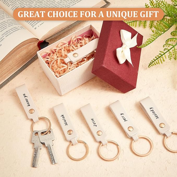 Wavyknot 100 Pcs PU Leather Keychain Blanks Bulk Laser Engraving Blanks - Image 3