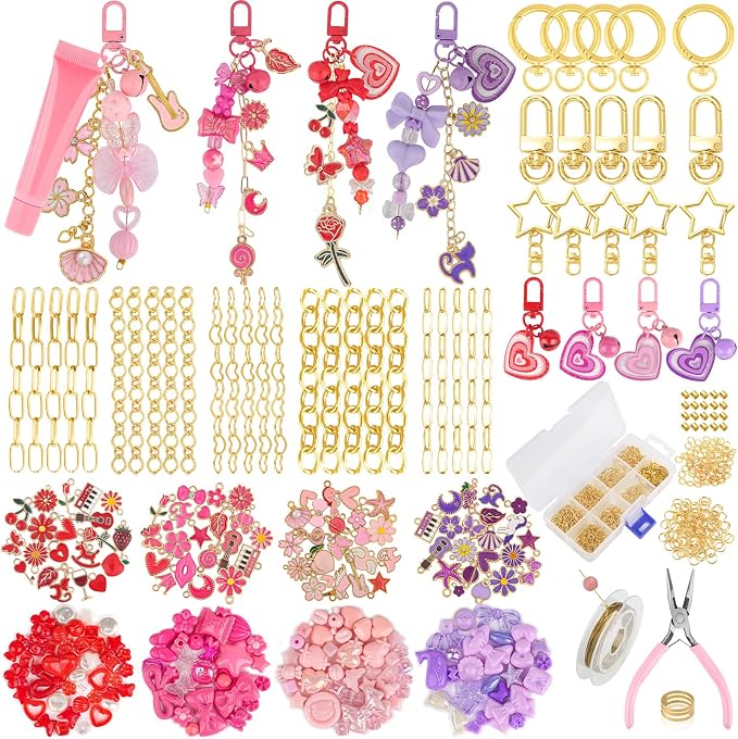 Ecoofor 458 Pcs Keychain Making Kit — Includes 19 Keychain Clips, 25 Extender by Ecoofor