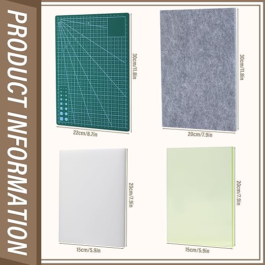 4 Pcs Leather Punch Pads, Leather Cutting Mat, Sound Absorbing Pad and A4 Self - Image 2