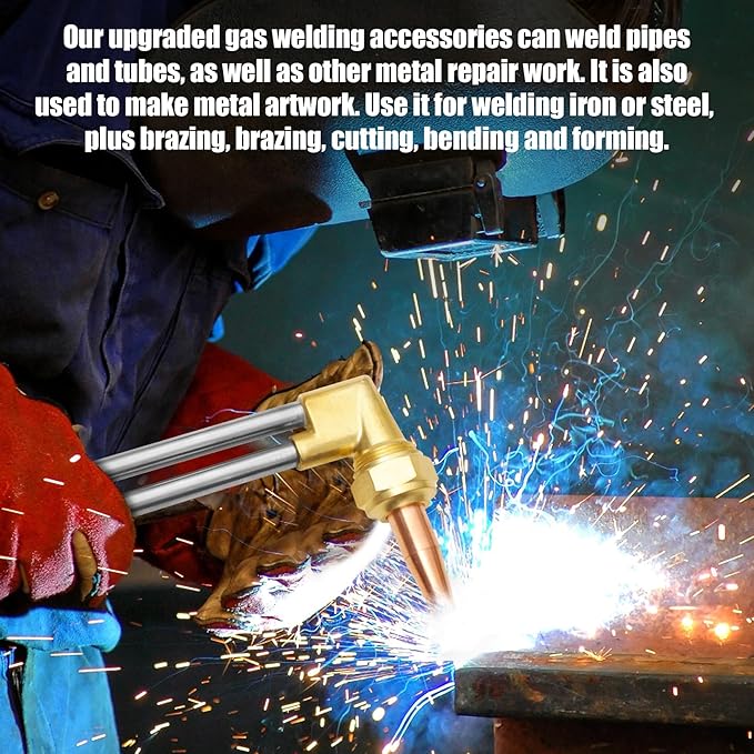 MIU-1516 Oxygen Acetylene Torch Kit W/Gas Tank (Metal ABS), Portable brazing torch kit with Gauge Oxygen Acetylene Welding Cutting Torch Kit
