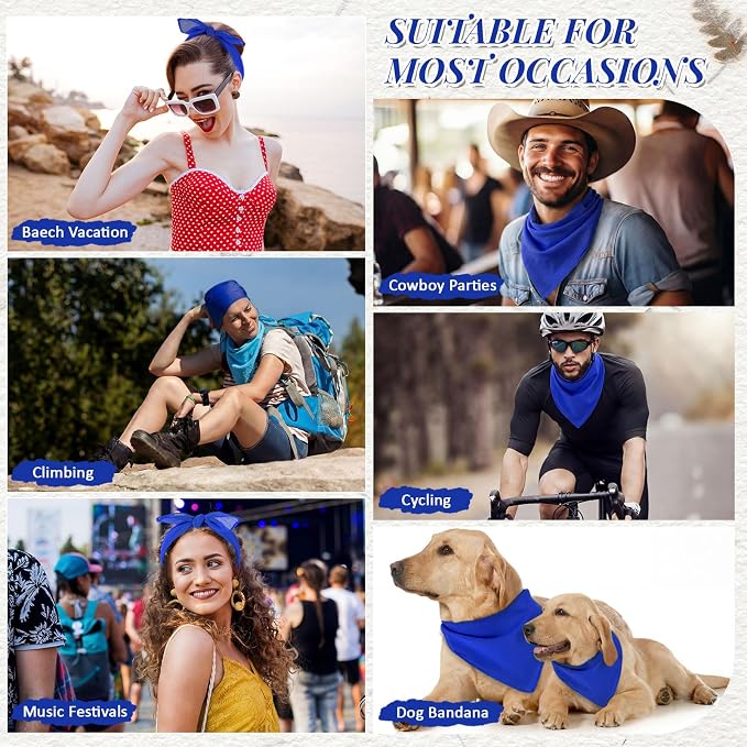 Suhine 100% Cotton Solid Bandanas Blank Bandanas Multifunctional Headband Scarf - Image 6