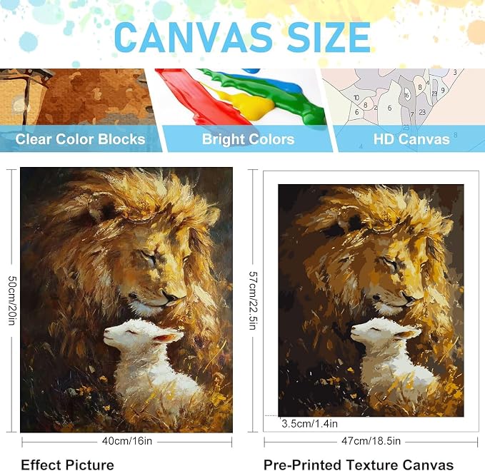Mrnsiet Lion and Sheep Paint by Number - Image 3