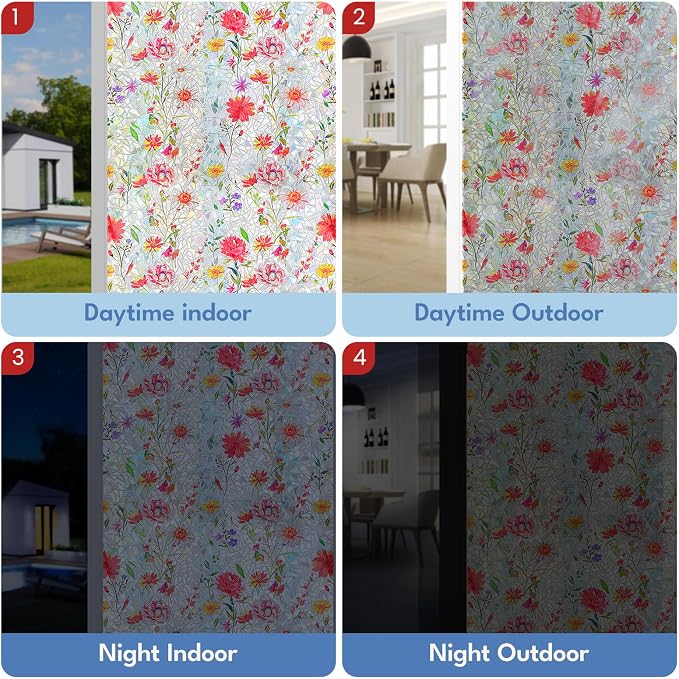 ADD.HERES Window Privacy Film, Stained Glass Decorative Static Cling, Removable - Image 5