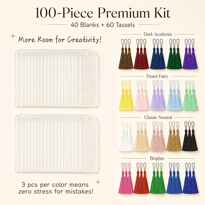 40 Pcs Clear Acrylic Bookmark Blanks Bulk - Image 2
