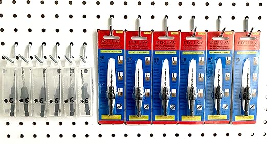 FTG USA Adjustable Wood Countersink Drill Bit #6 (9/64") with Tapered Drill Bit for Woodwork