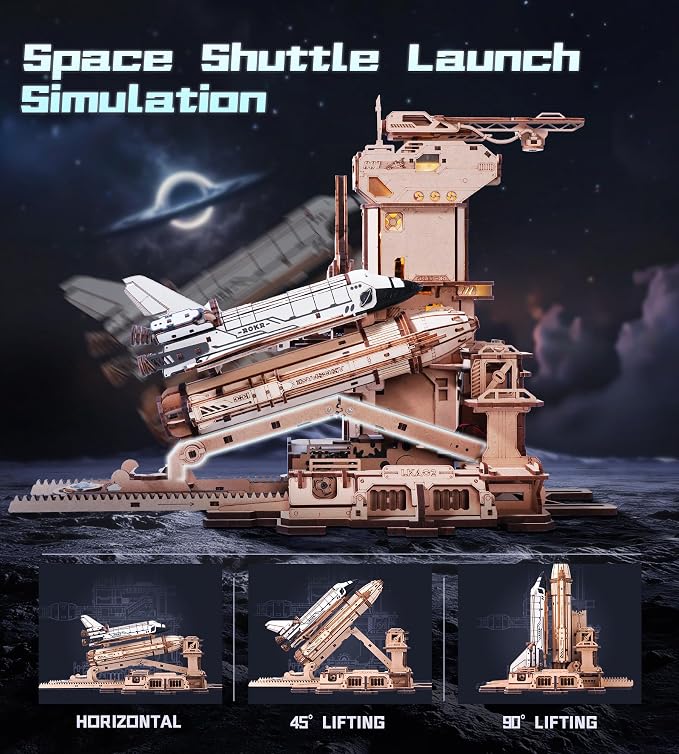 ROKR 3D Wooden Puzzles Space Shuttle-Dynamic Launch Base - Image 3
