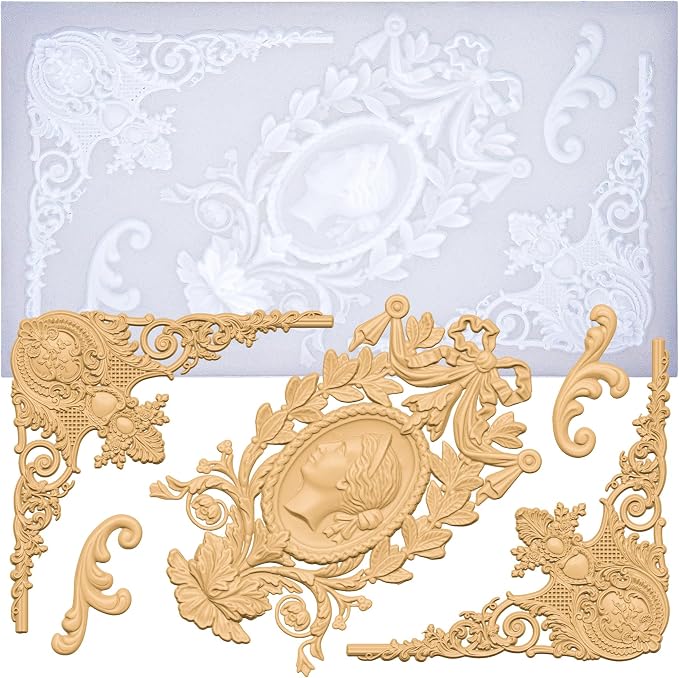 Art Molds for Polyclay Air Dry Clay Plaster Epoxy Resin Fondant Cake Decor by FUNSHOWCASE