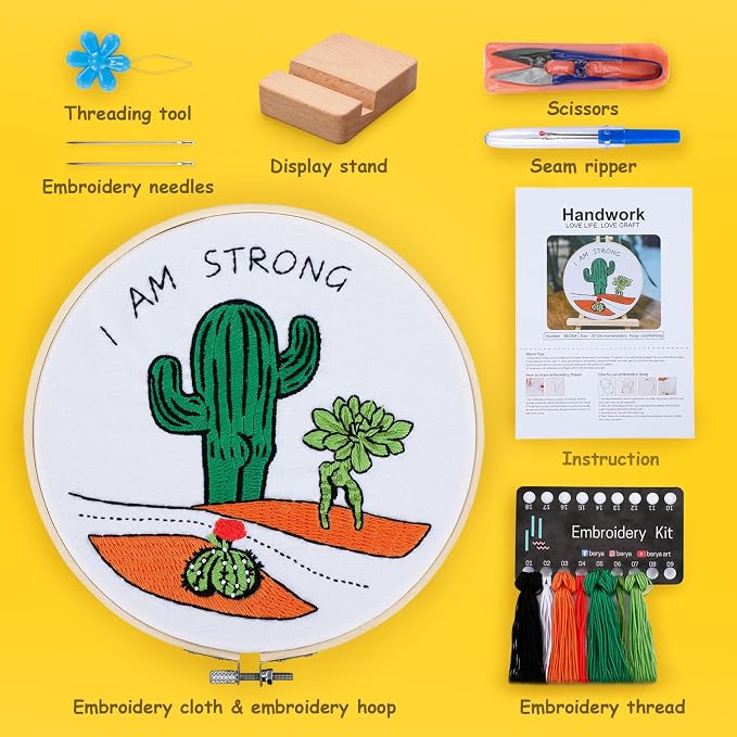 BERYA Funny Cactus Embroidery Kit - Image 2