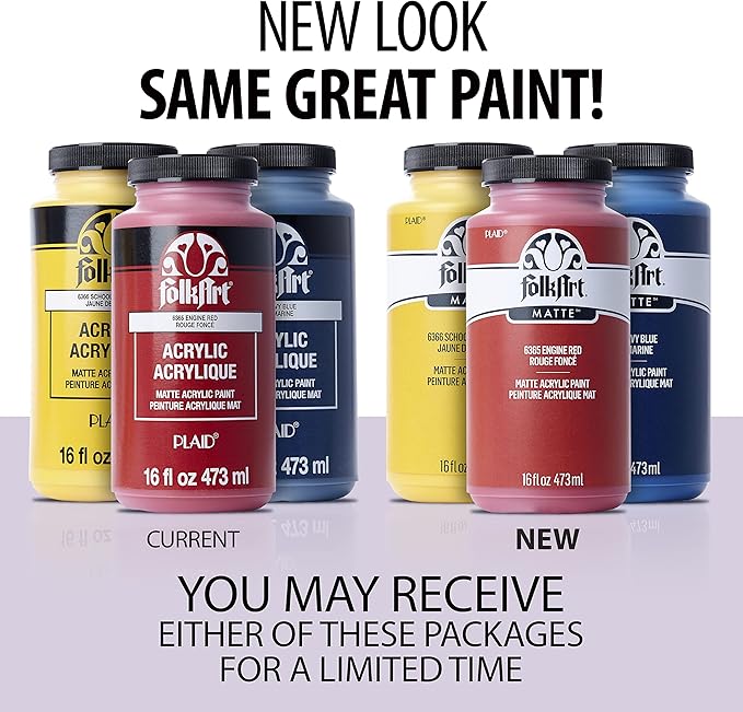 FolkArt Matte Acrylic Paint in Assorted Colors, 16 oz, Wicker White 16 Fl Oz - Image 2