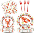 Qyeahkj 100 Pcs Crawfish Boil Party Plates and Napkins Set Crawfish Party by Qyeahkj