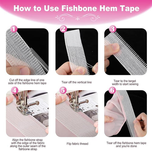 10 Yards Fishbone Tape for Sewing Banroll Tape for Sewing Narrow Hem Sewing - Image 2