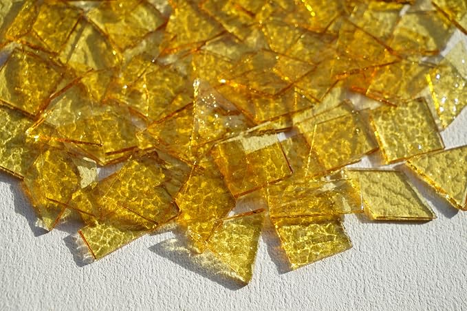 Large Transparent Textured Glass Mosaic Tiles - Image 2