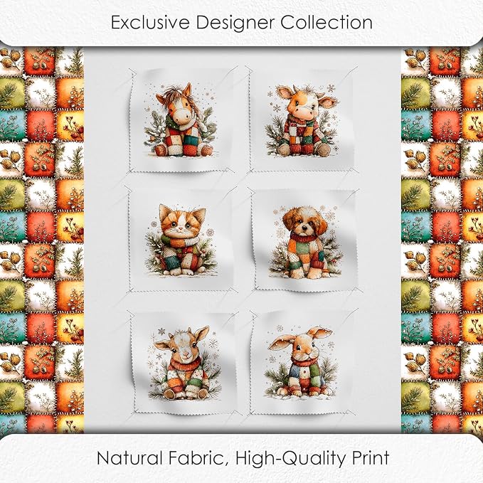 Cozy Animals Patchwork Quilting Fabric Panel – 6× Blocks + Bonus Patchwork - Image 5