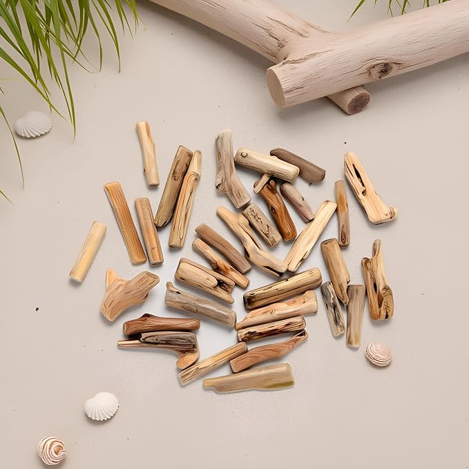 20 Pcs Wood Natural Driftwood Pieces Branch Slices Craft Sticks Beach Decor - Image 8