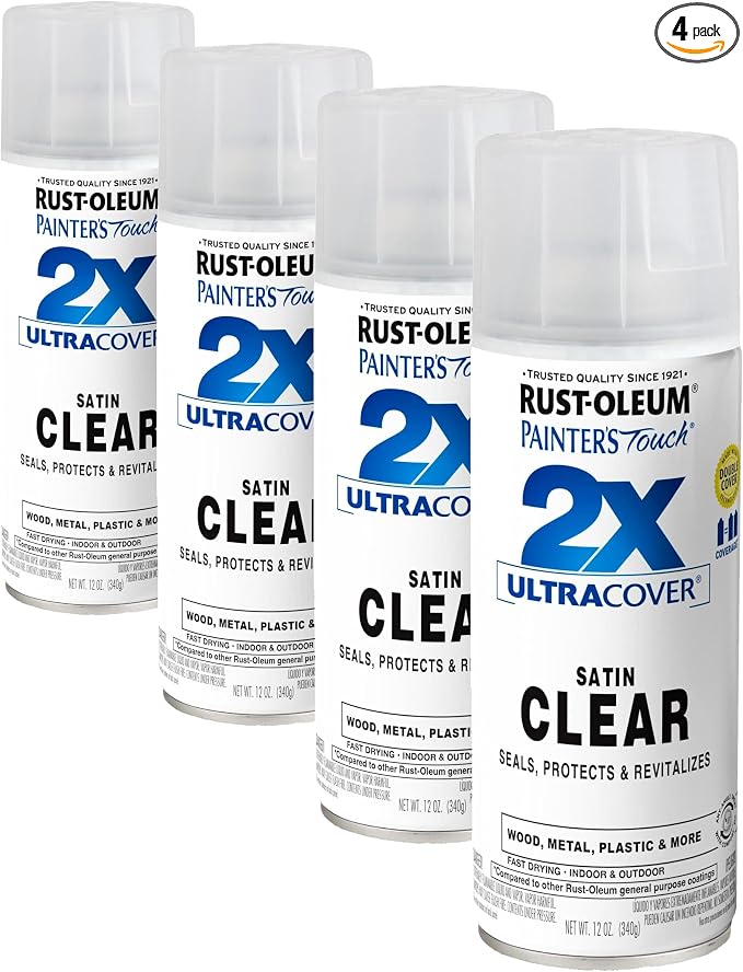 Rust-Oleum 346952 Painter's Touch 2X Ultra Cover Spray Paint, 12 oz, Satin Clear by Rust-Oleum
