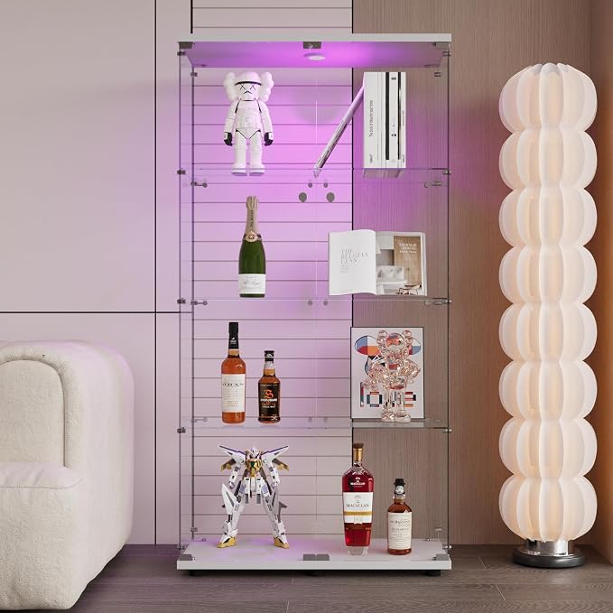 FLYMUHJIA 4-Shelf Tempered Glass Display Cabinet - Image 6