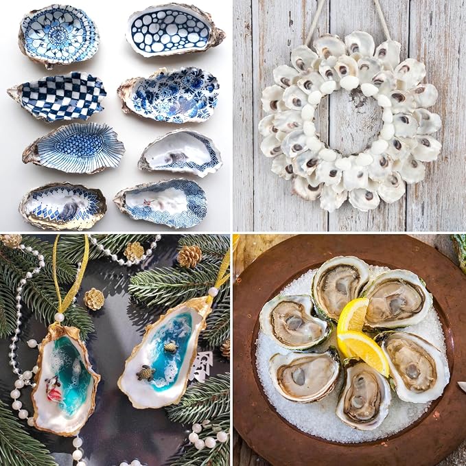 QEQEKAKA 30PCS Oyster Shells Flat & Concave 5"-6" Extra Large Oyster Shells - Image 6