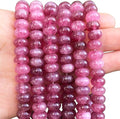 Songxi 5x8mm Natural Pink Colored Jade Stone Rondelle Beads, Gemstone by SongXi
