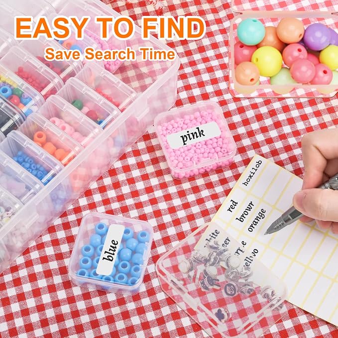 46Pcs Bead Organizer Set, Premium Small and Medium Clear Plastic Storage Boxes - Image 2