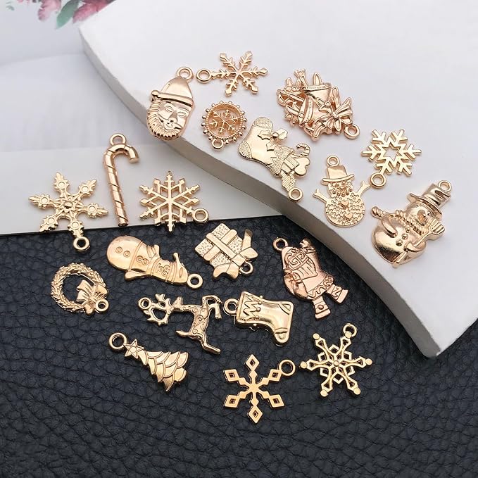 WOCRAFT 60pcs KC Gold Christmas Bracelet Charms - Image 5