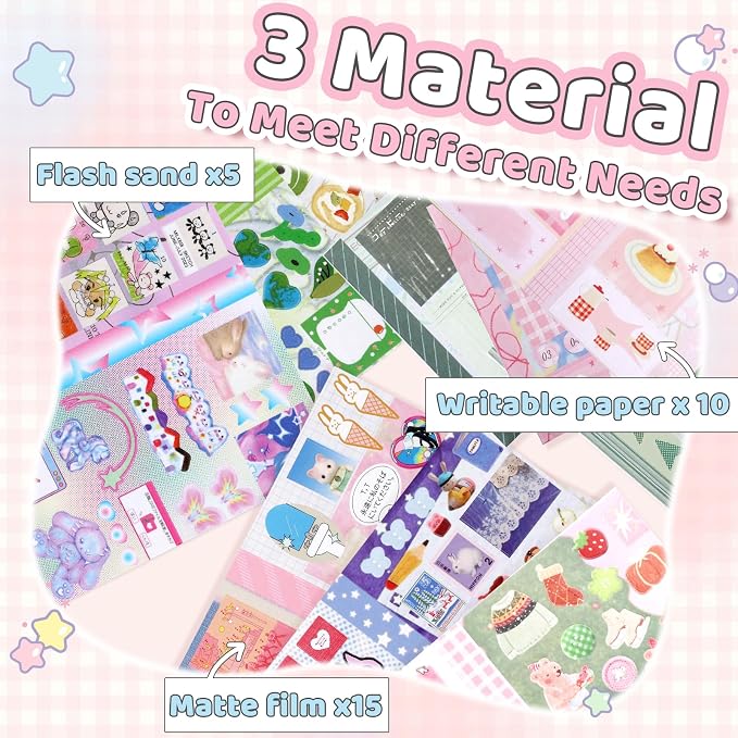 Tmtains 30 Sheets Kawaii Japanese Sticker Book Manga Books Style Writable Note - Image 4