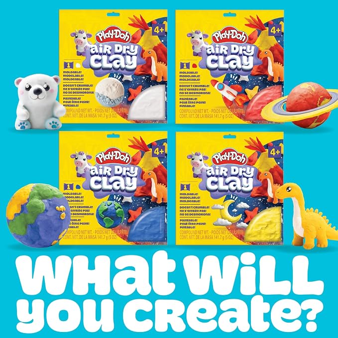 Play-Doh Brand Air-Dry Clay, 5 oz. Air and Modeling Clay Bag, Arts and Crafts - Image 6