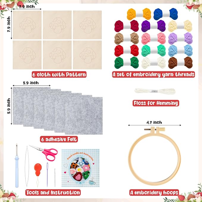 WATINC Punch Needle Coaster Kit - Image 2