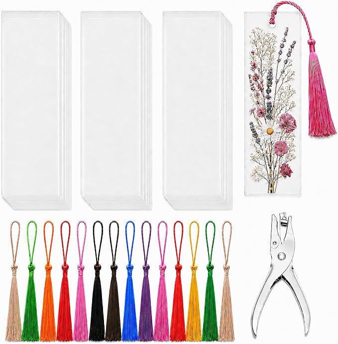 DSYIL 201 Pcs DIY Bookmark Making Kit, Blank Laminated Bookmarks to Decorate by DSYIL