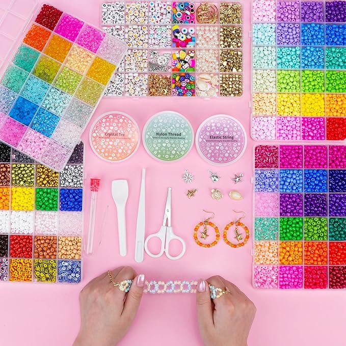 Friendship Bracelet Kit 3mm Seed Beads - Image 3