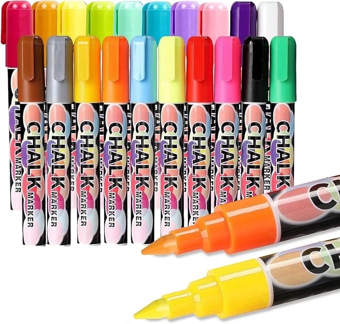 Extra Fine Tip Liquid Chalk Markers by Celepen