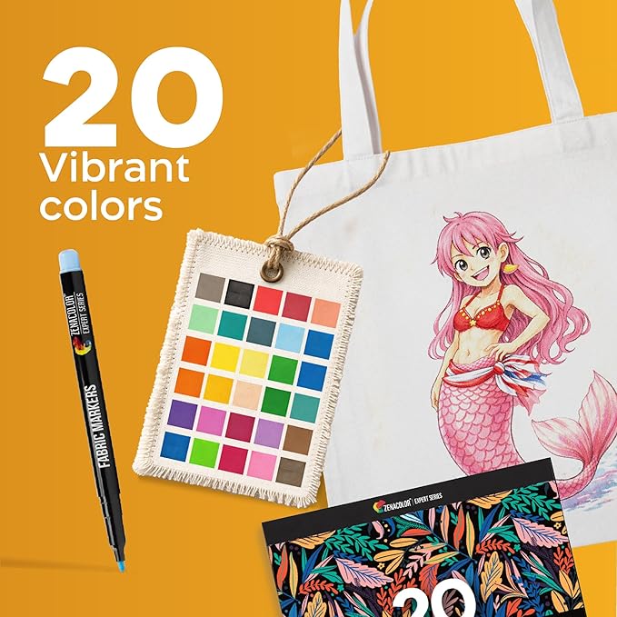 Zenacolor 20 Fabric Markers Pens Set - Image 3