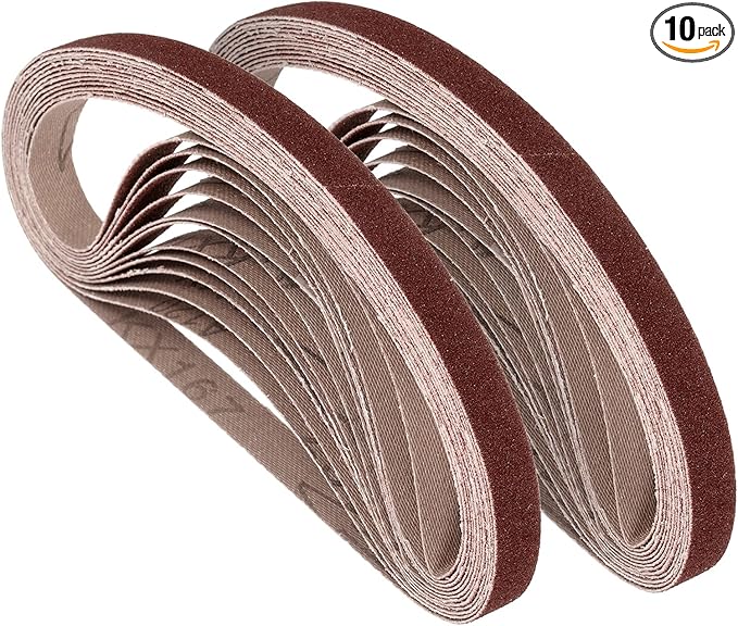 10 Pcs Sanding Belts 1/2 x 18 Inch 120 Grit Aluminum Oxide Abrasive Sandpaper for Belt Sander Metal Grinding Wood Working Weld Rust Removal