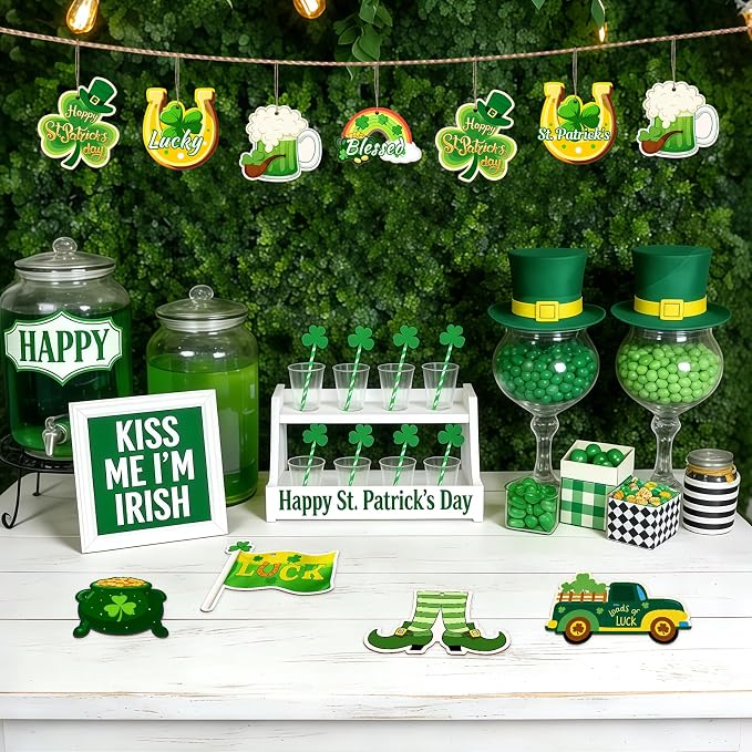 80PCS Wooden St. Patrick's Day Ornaments to Paint Shamrock Cutout Decorations - Image 4