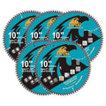 10 Inch Miter/Table Saw Blades 5pcs, 80 Teeth ATB TCT Fine Finish Wood Cutting Circular Saw Blade with 1 Inch Arbor