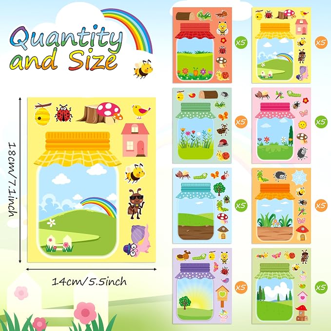 CY2SIDE Spring Bugs Jar Scene Stickers - Image 2