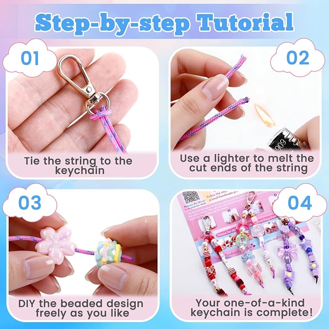 TOHONGADON 1227 PCS Beaded Keychain Making Kit - Image 3