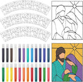 Remerry 16 Pcs DIY Nativity Suncatcher Vbs Faux Stained Glass Faith Based by Remerry