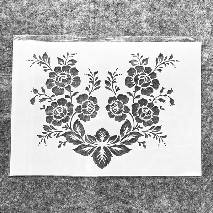 TIAMECH A4 Rose Branch Stencil for Painting | Reusable - Image 2