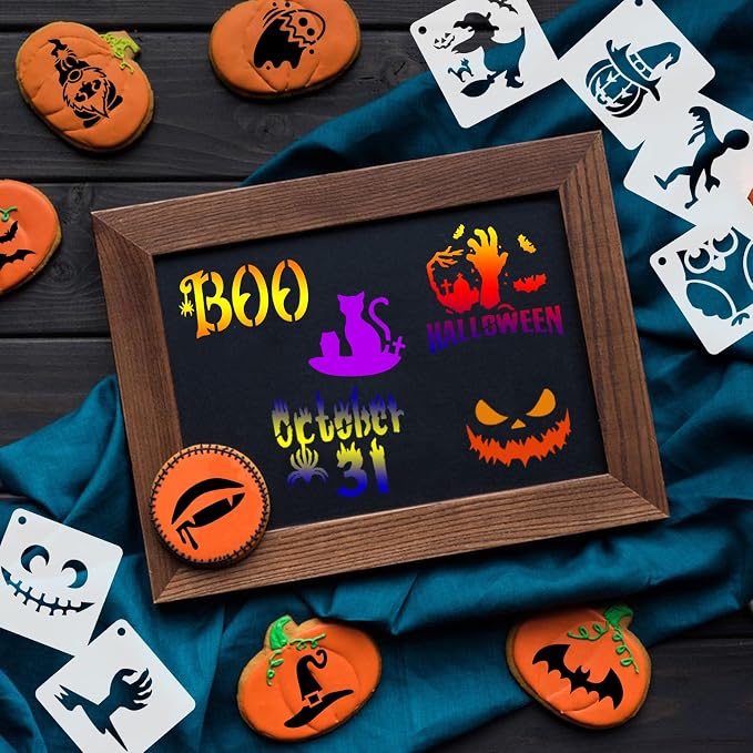 Augshy 56 Pack Small Halloween Pumpkin Stencils - Image 7