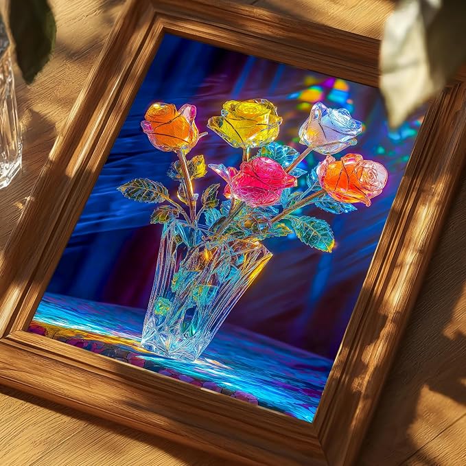 Bgraamiens Rose-1000 Pieces Rose Flowers Puzzle - Image 4