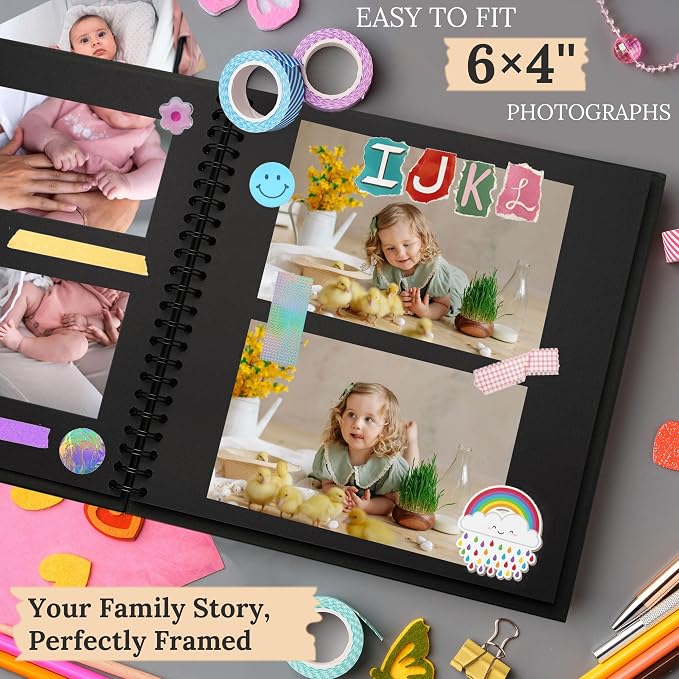 Scrapbook 10x10 Inch DIY Scrapbook Album Hardcover Kraft Paper 100 pages/50 - Image 5