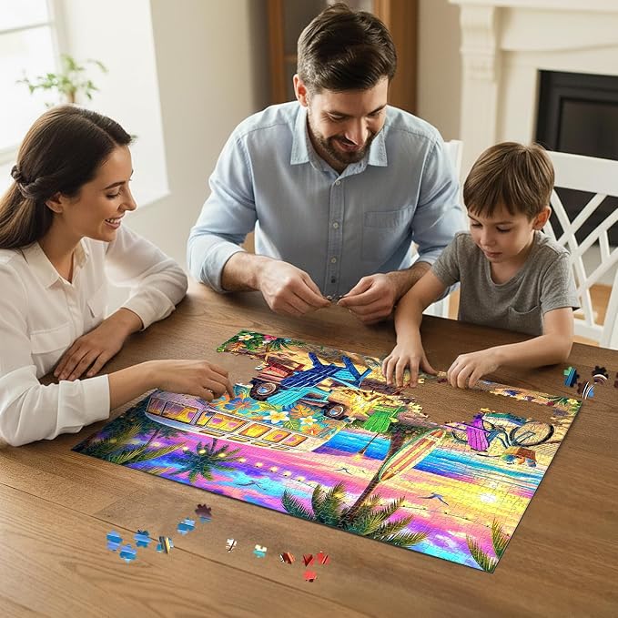 Sunset Beach Camp Puzzles for Adults 1000 Pieces, Challenging Jigsaw Puzzles - Image 4