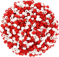 UPINS 1200Pcs Red White Pony Beads, Valentine's Day Pony Beads Bulk by UPINS