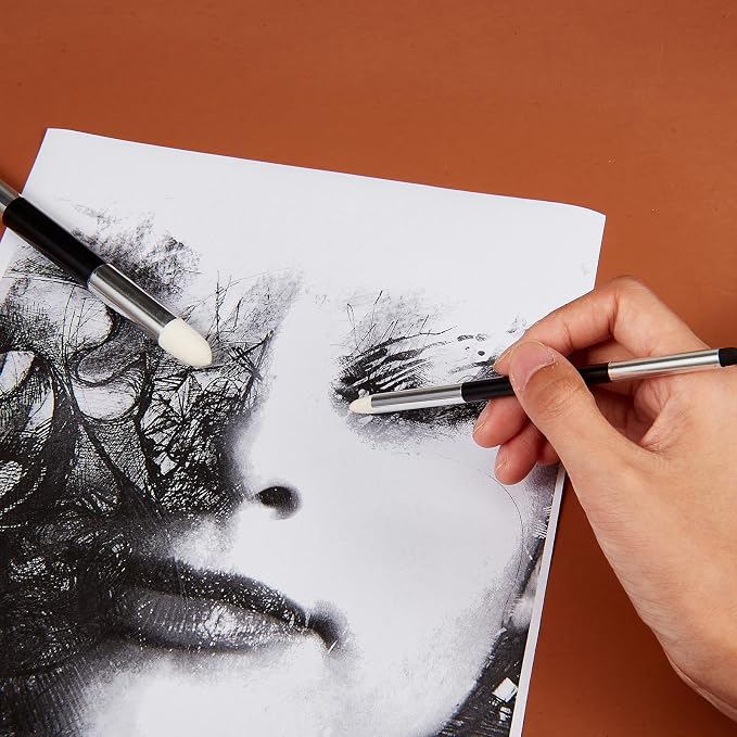 Kosiz 24 Pcs Blending Sponge Pen Double Headed Rub and Buff Washable Sketch - Image 7