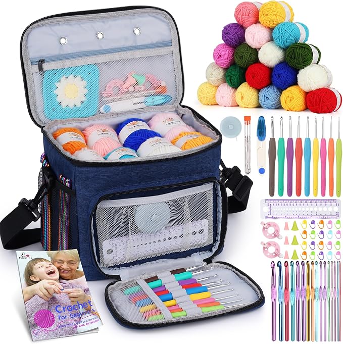 Aeelike Complete Beginner Kit 87PCS, Crochet Kit by Aeelikescrochetworld