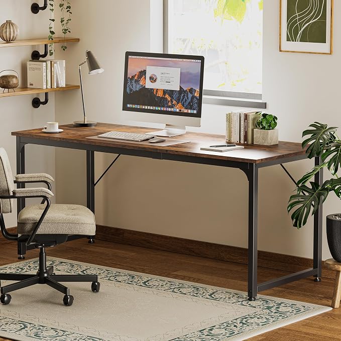 Huuger Computer Desk, 70 Inch Office Desk, Gaming Desk - Image 7